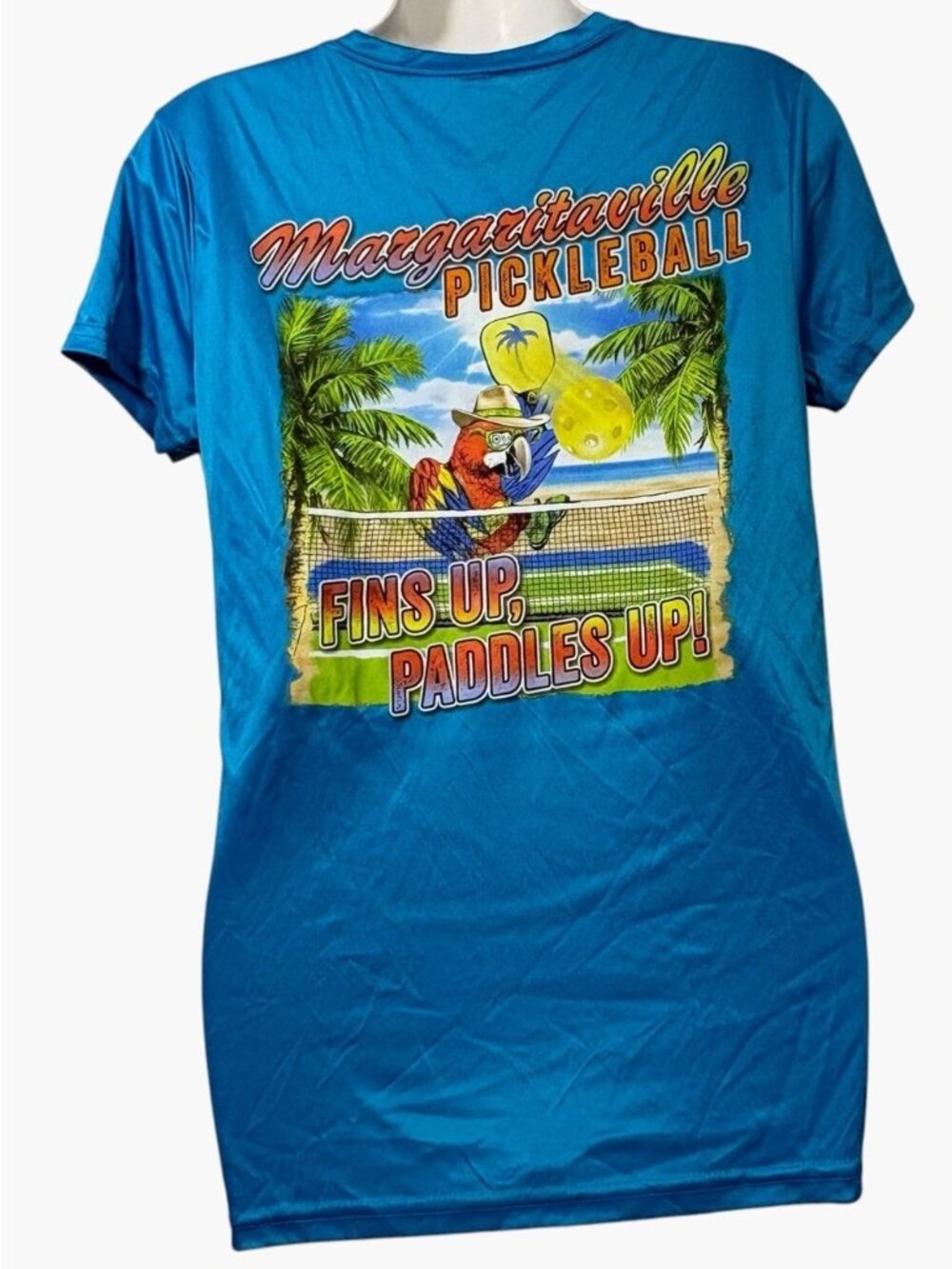 Margaritaville Womens 2019 Pickleball Championship Graphic T-Shirt Teal V Neck M